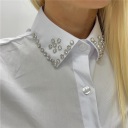 camicia con colletto gioiello jewel